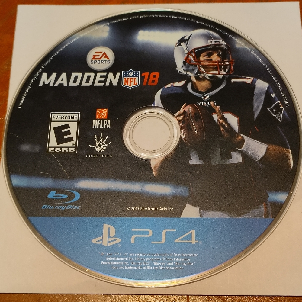 Madden NFL 18 PS4 Game Disc